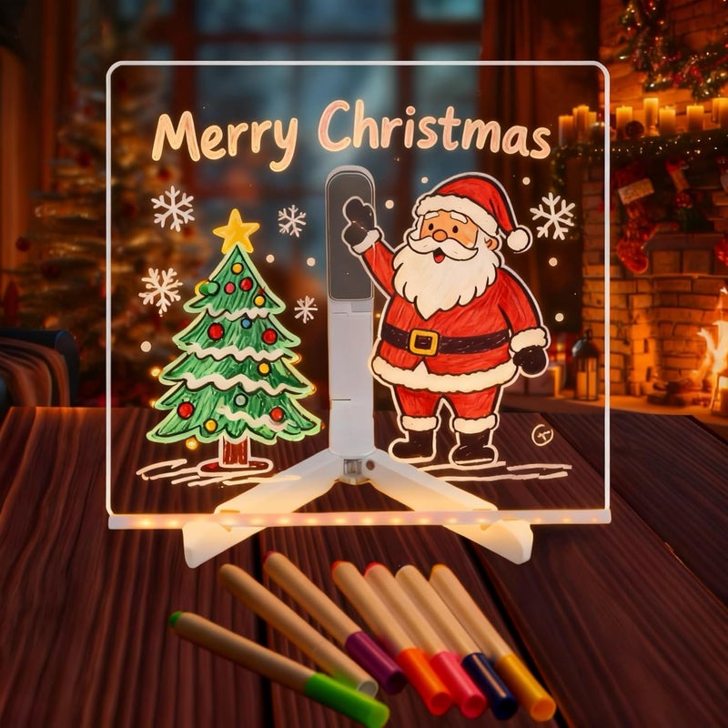 6523341 LED Note Board With Colors - Glowing Acrylic Message Marker, Illuminating Dry Erase With Sturdy Stand, Memo Letter With Interactive Light, White for Idea Generation (5.9*5.9in) - Image 1
